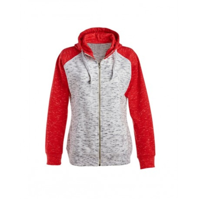 J America JA8679 Ladies' Melange Fleece 2-Tone Full-Zip Hooded Sweatshirt | J. America JA8679