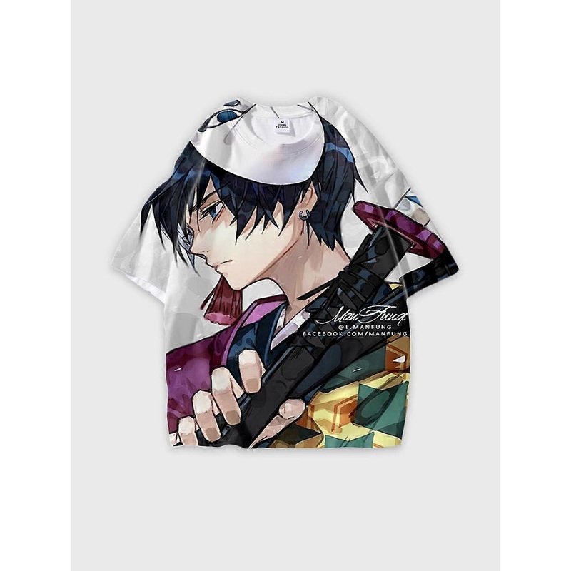 T-shirt round neck Character Pattern loose short sleeve P645