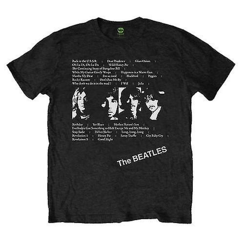 The Beatles Unisex Adult Album Tracks Back Print T-Shirt