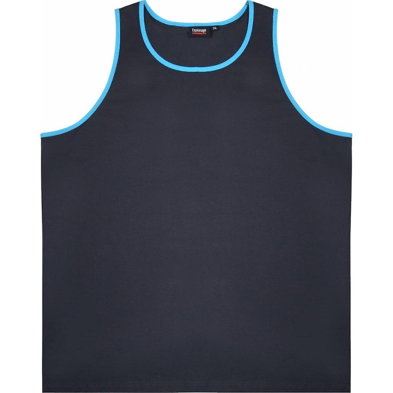 Men's ESPIONAGE Espionage Mens Big Size Contrast Trim Sports Cotton Vest