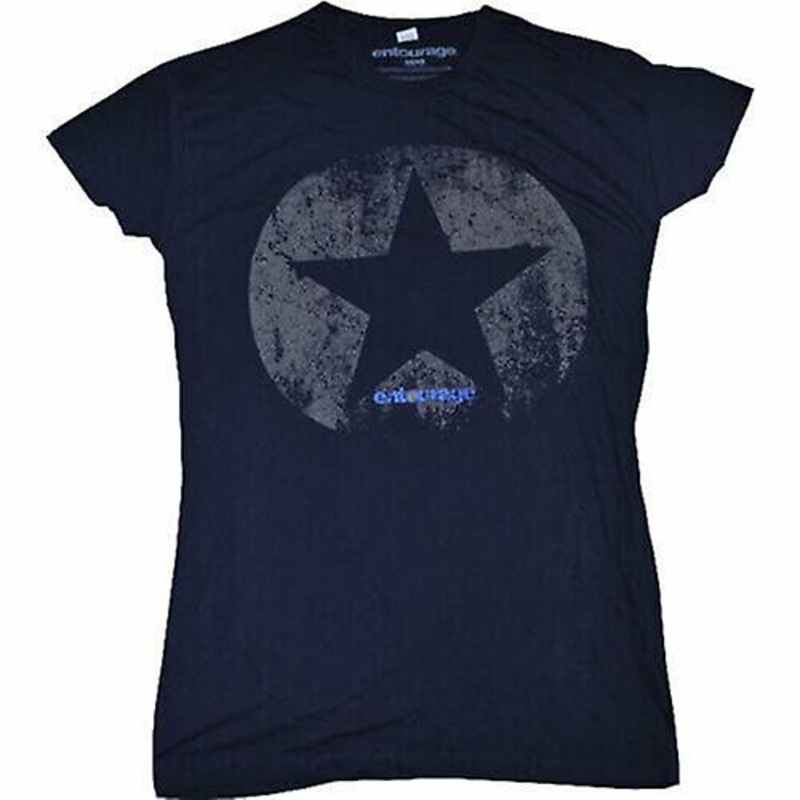 Women's T-Shirt Sizing Navy Fits Great Featuring A Distressed Entourage Star