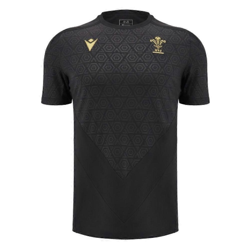 2024-2025 Wales Rugby WRU Poly Training Shirt (Black) - Kids