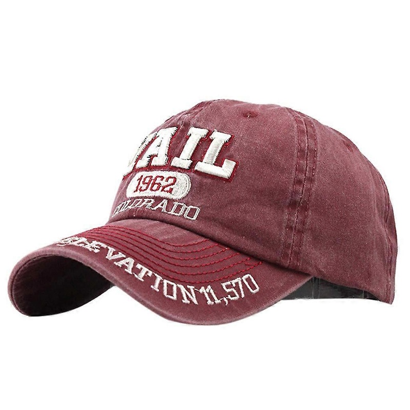 Rain Hat Unisex Baseball Cap Denim Embroidered Casual Neck Protection Red Cotton Peaked Cap One Size Fits All