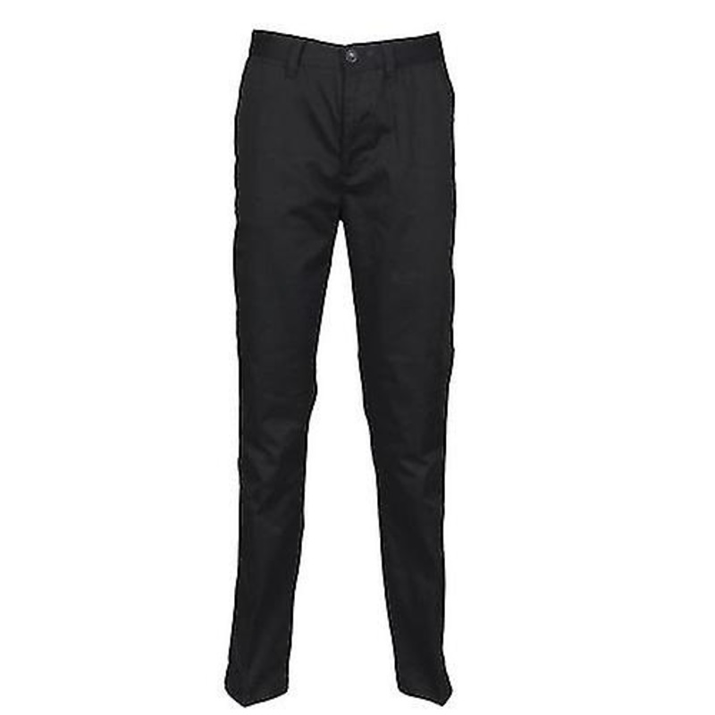 Henbury Mens 65/35 Flat Fronted Chino Trousers
