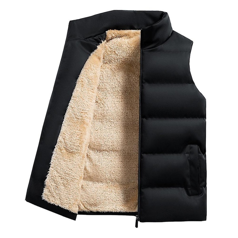 Men Casual Heated Vest Winter Fleece Lining Vests Warmer Men's Sleeveless Jackets Outdoor Full Zip O