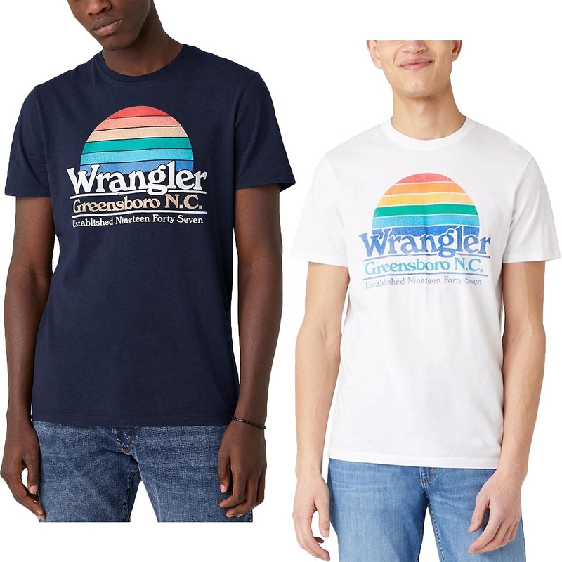 Wrangler Mens Graphic Short Sleeve Crew Neck Cotton T-Shirt Top Tee