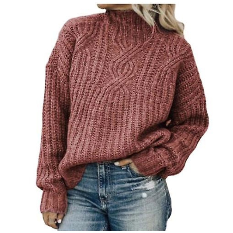 2023 Women's High Quality Long-sleeved Autumn-winter Solid Color Sweater Women's Turtleneck Knitted Top Loose Pullover Women