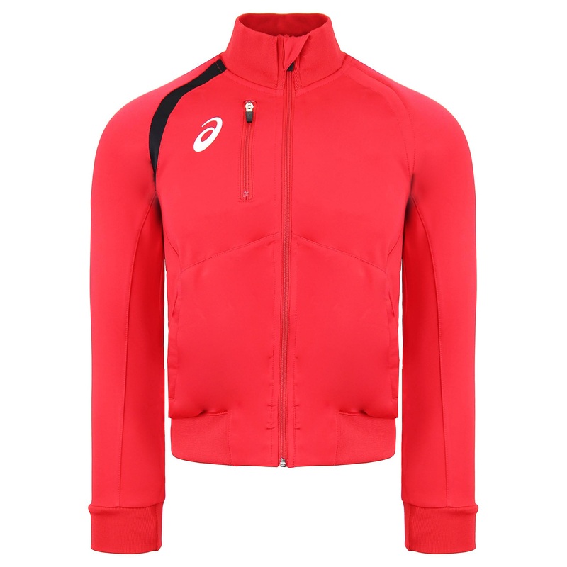Asics Long Sleeve Zip Up Red Kids Track Jacket 121706JR 0600
