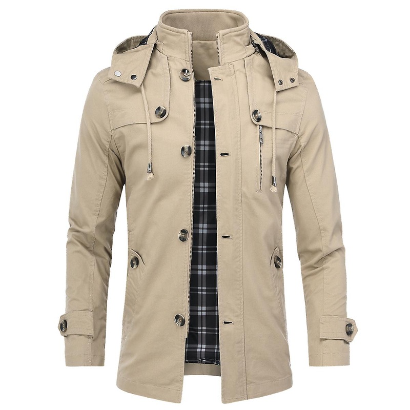 Cloudstyle Men's Casual Mid Length Windbreaker