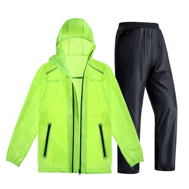Ultralight rain suit for outdoor, cycling (Green, XXL)