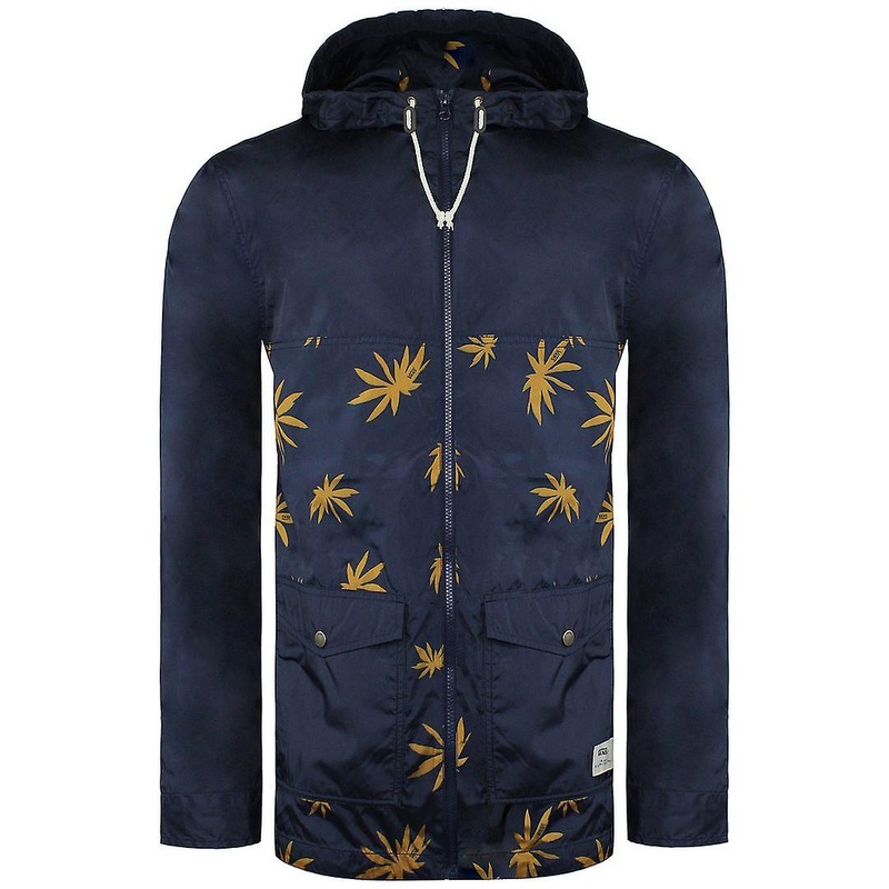 Vans Off The Wall Long Sleeve Zip Up Printed Navy Blue/Brown Mens Hooded Jacket